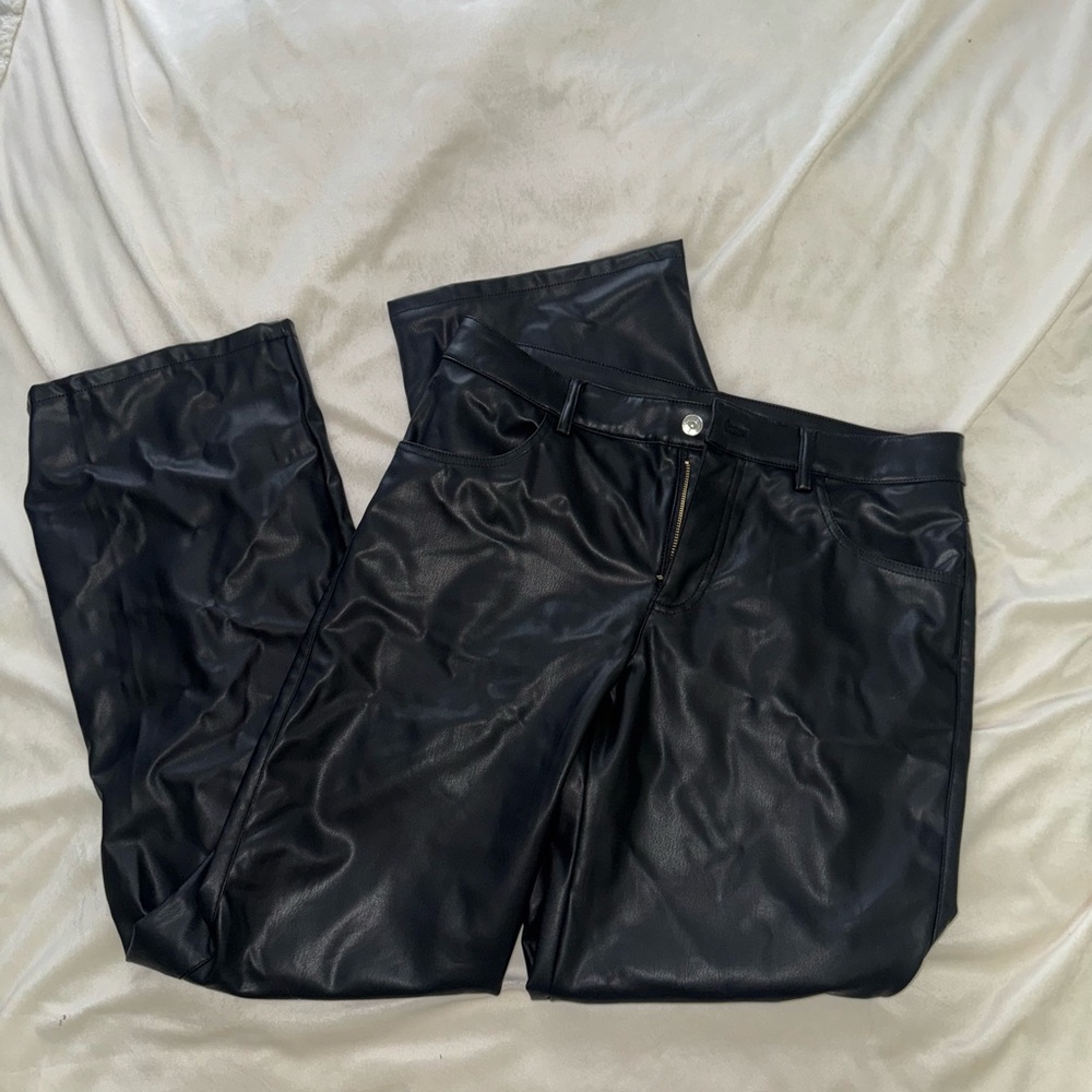 Black Faux Leather Pants